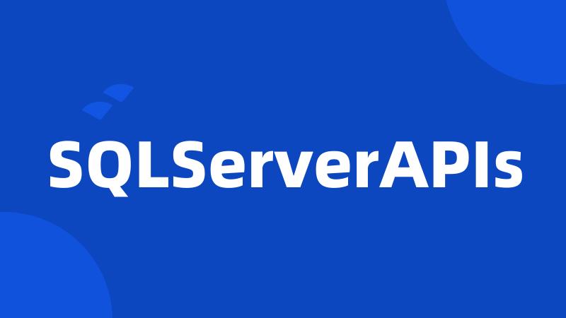 SQLServerAPIs