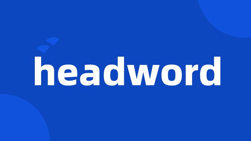 headword