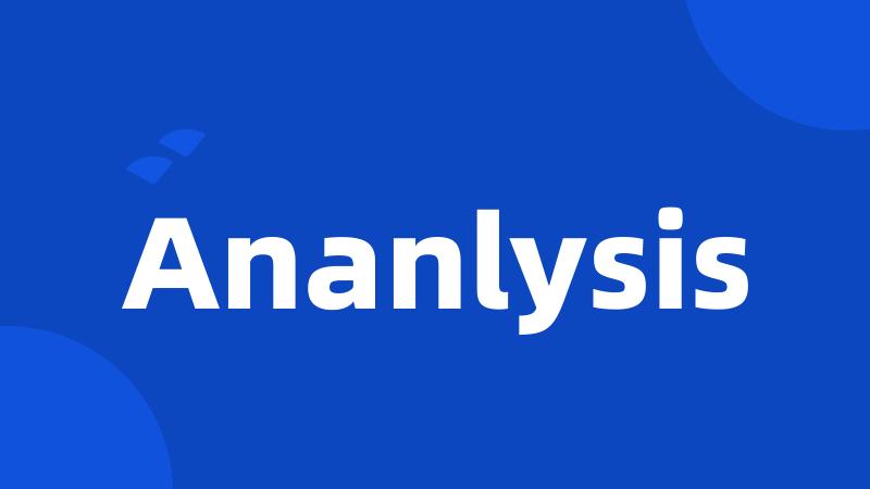 Ananlysis