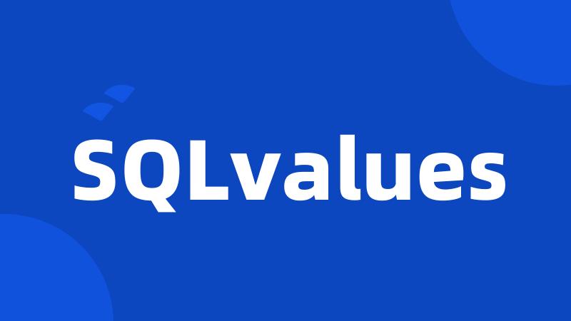 SQLvalues