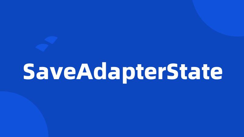 SaveAdapterState