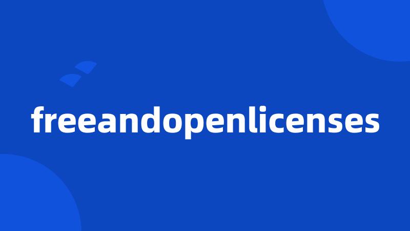 freeandopenlicenses