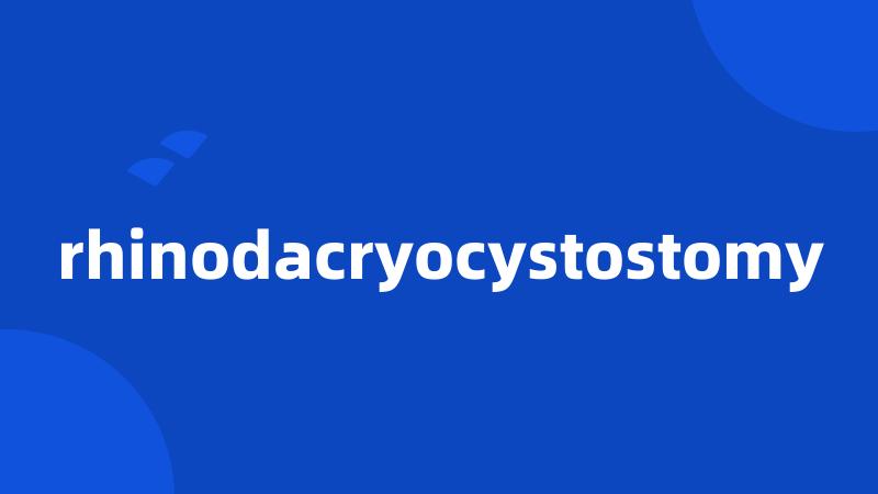 rhinodacryocystostomy