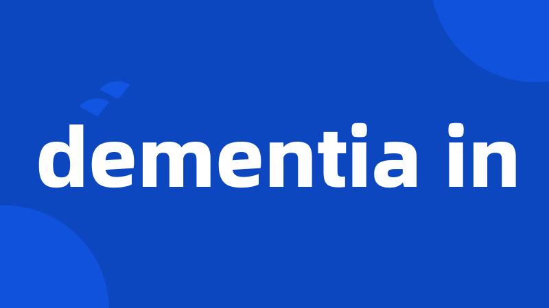 dementia in