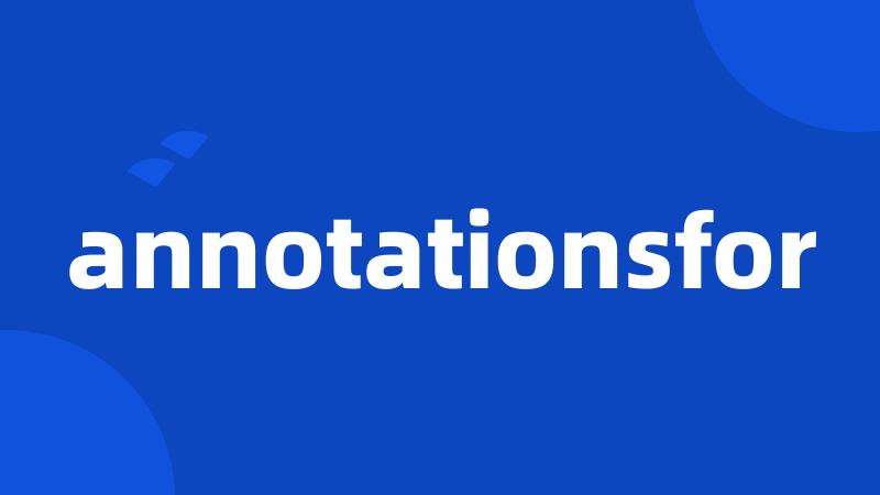 annotationsfor