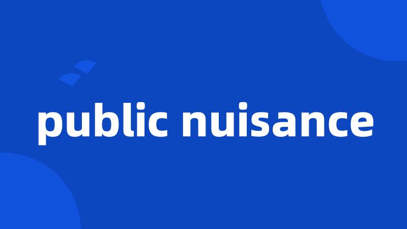 public nuisance