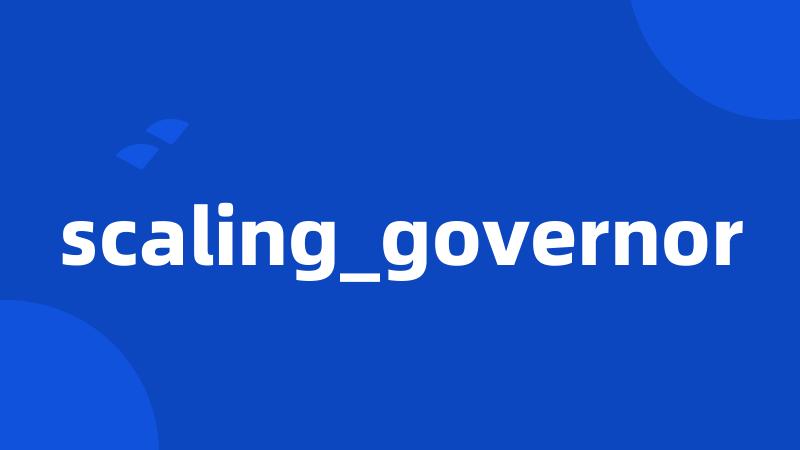 scaling_governor