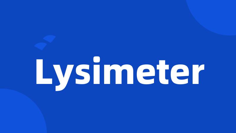 Lysimeter