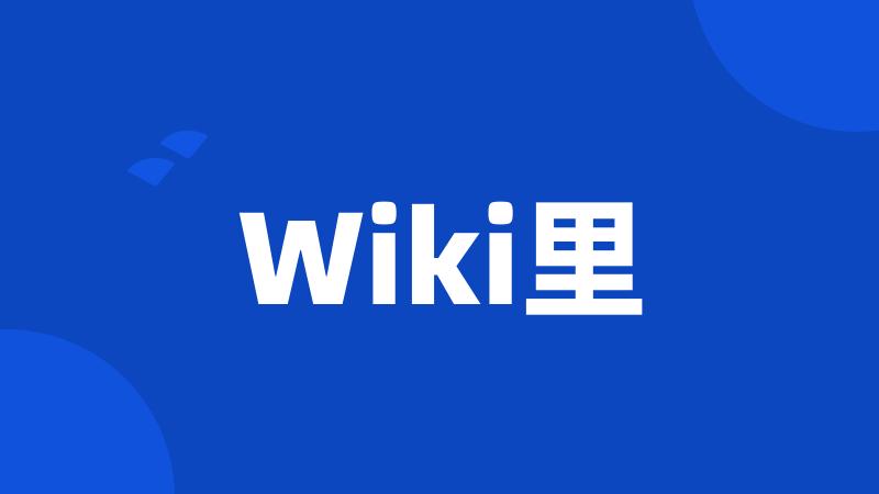 Wiki里