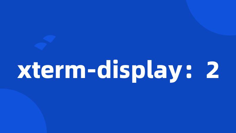 xterm-display：2