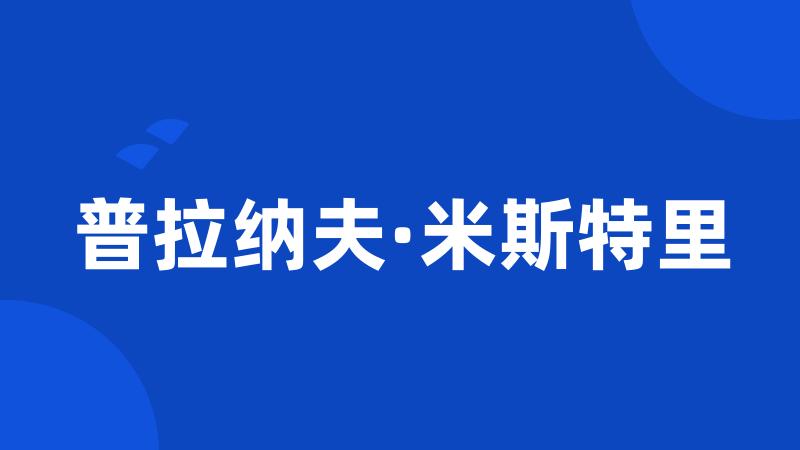 普拉纳夫·米斯特里