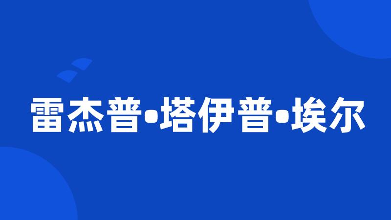 雷杰普•塔伊普•埃尔