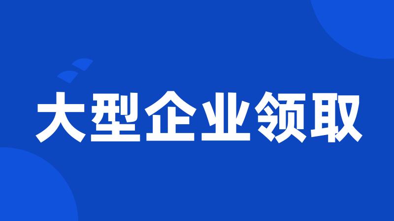 大型企业领取