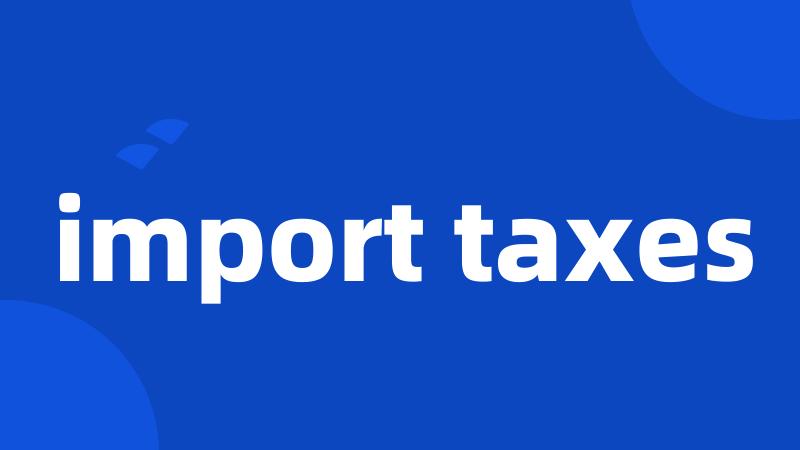 import taxes