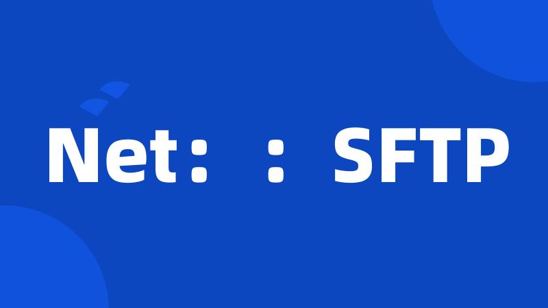 Net：：SFTP