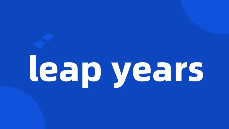 leap years