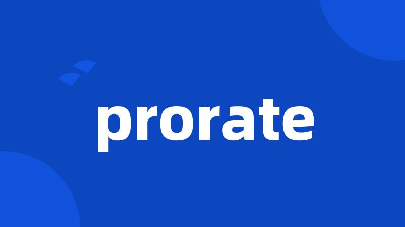 prorate