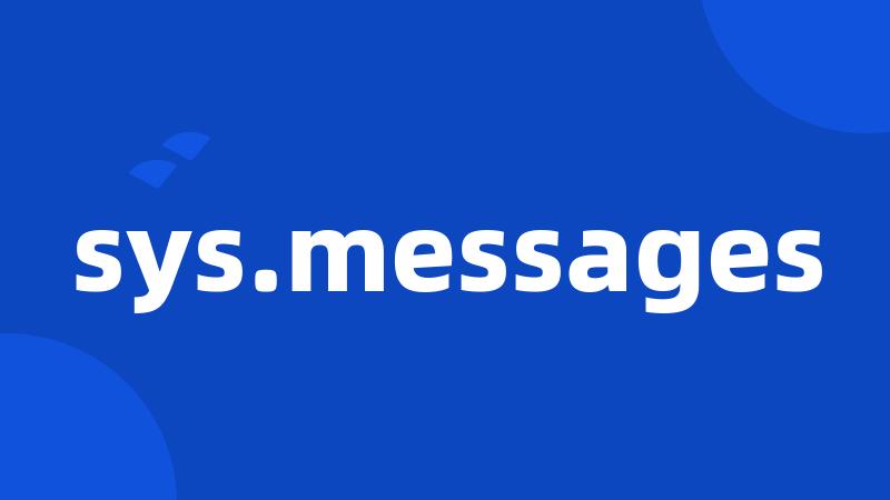 sys.messages