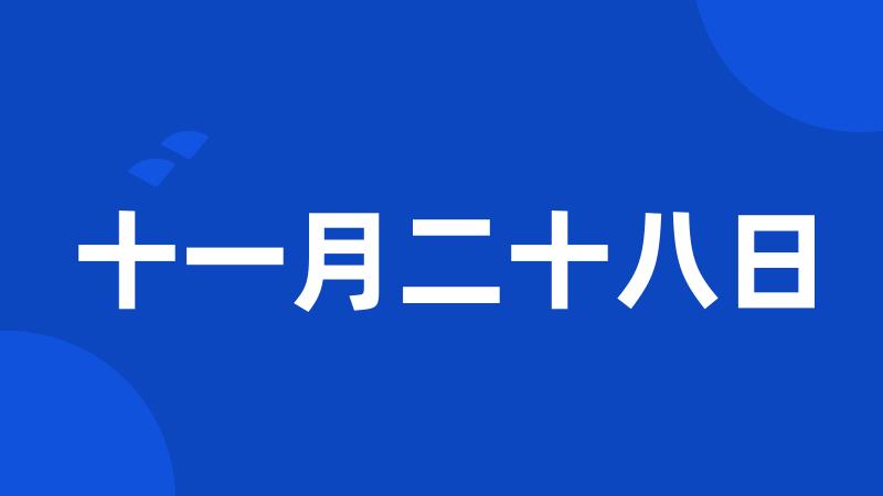 十一月二十八日