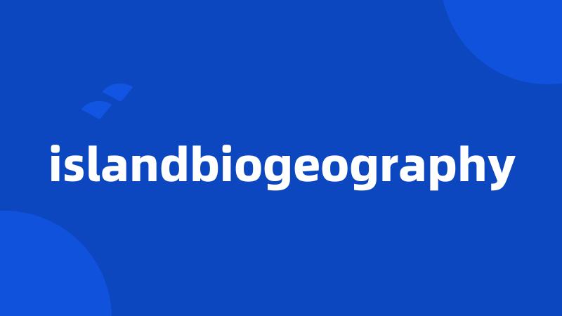 islandbiogeography