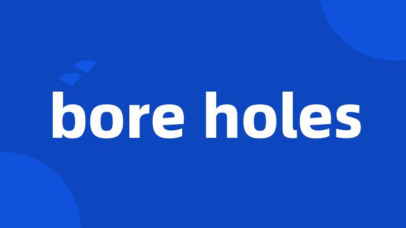 bore holes