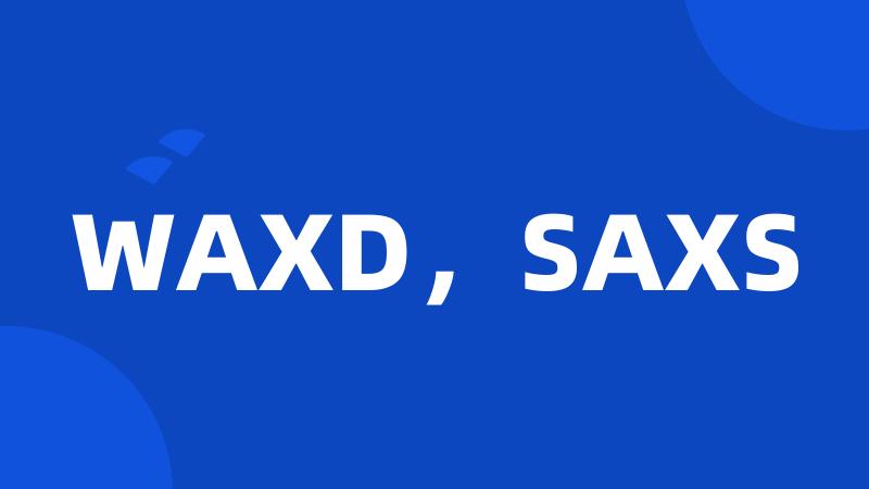 WAXD，SAXS