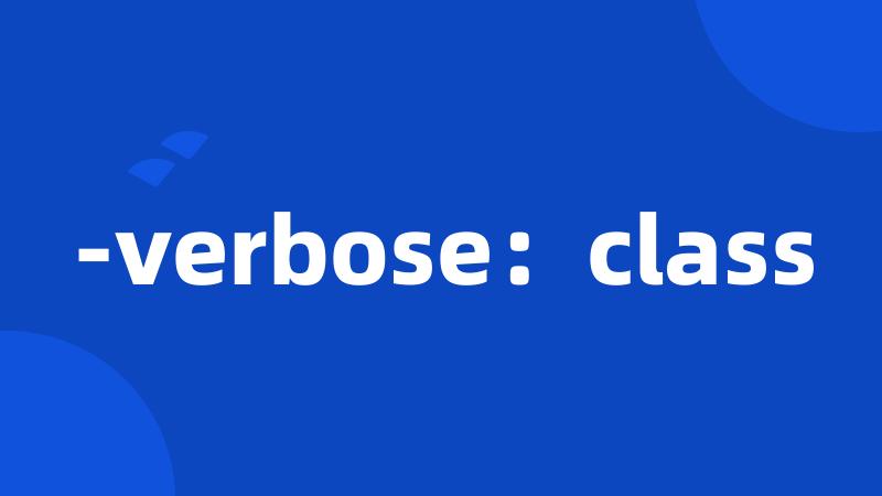 -verbose：class