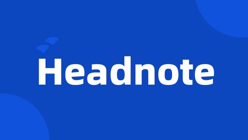 Headnote