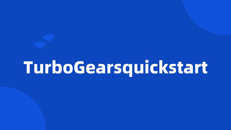 TurboGearsquickstart