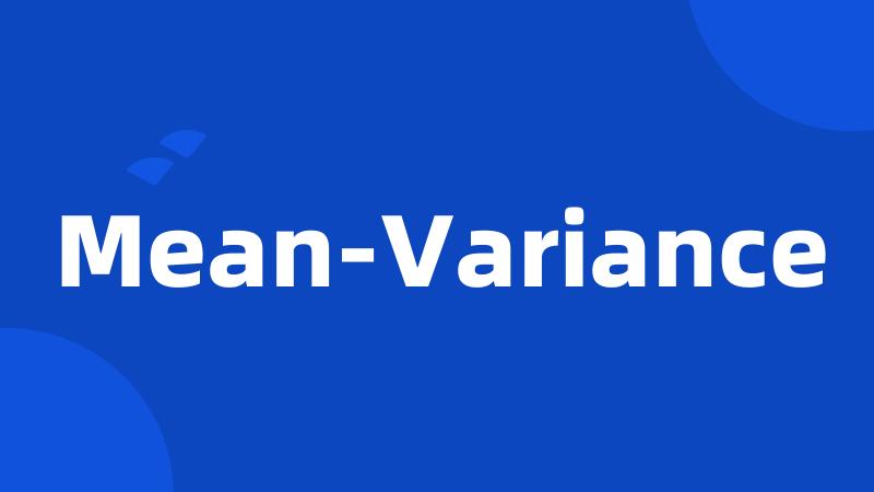 Mean-Variance