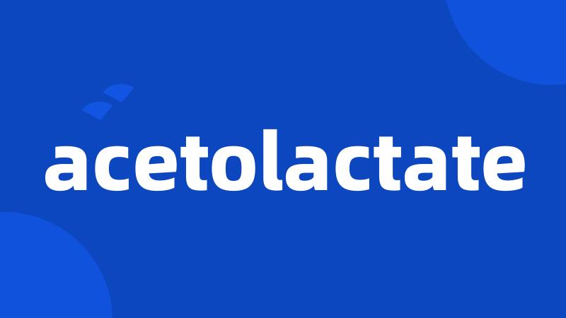 acetolactate