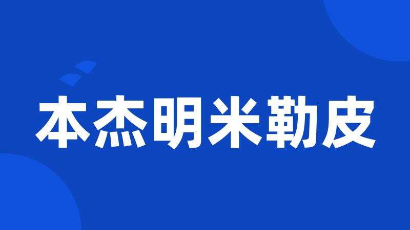 本杰明米勒皮