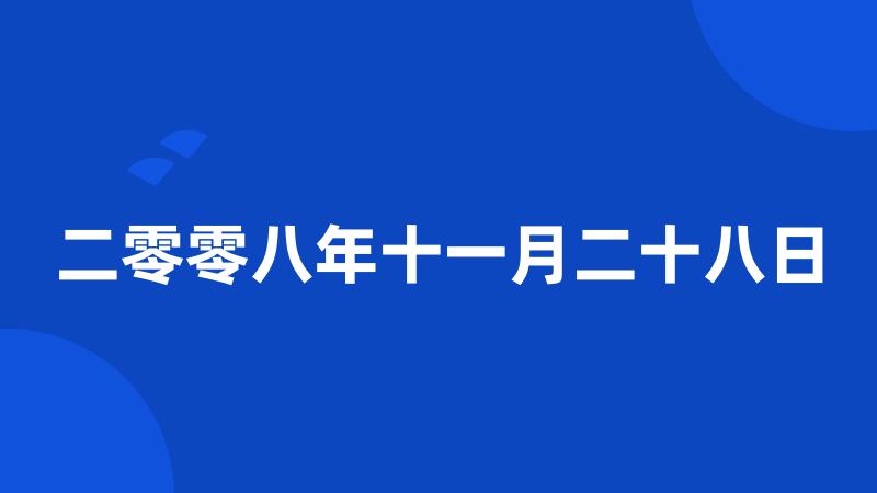 二零零八年十一月二十八日