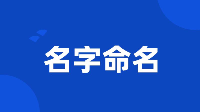 名字命名