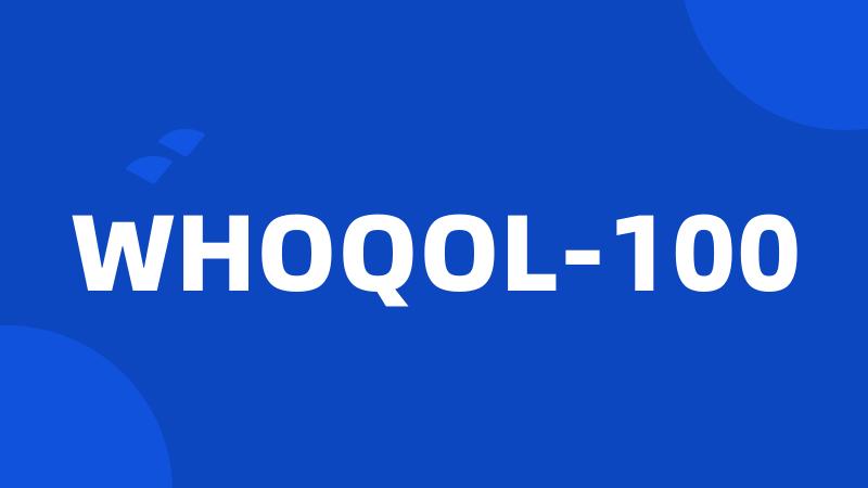 WHOQOL-100