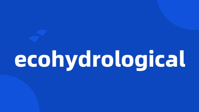 ecohydrological