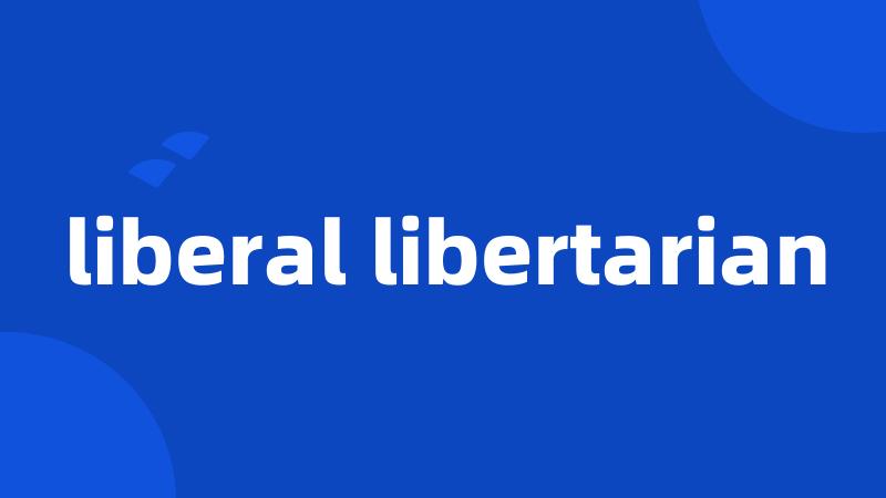 liberal libertarian