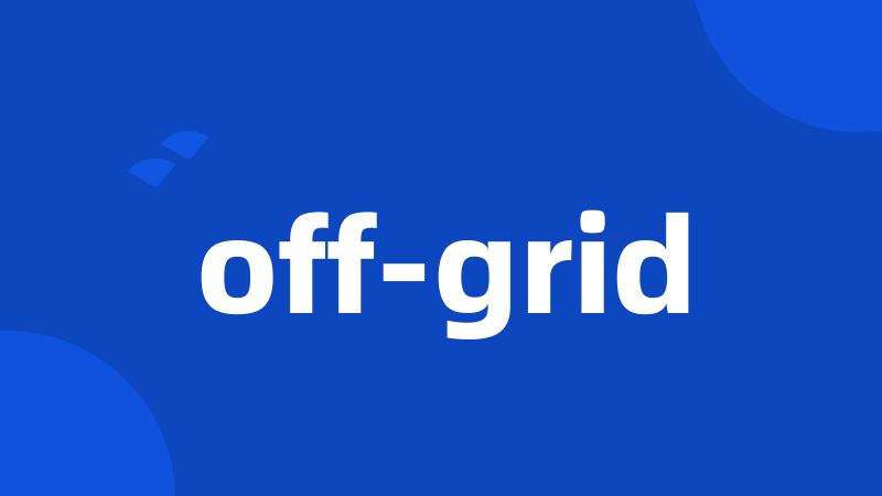 off-grid