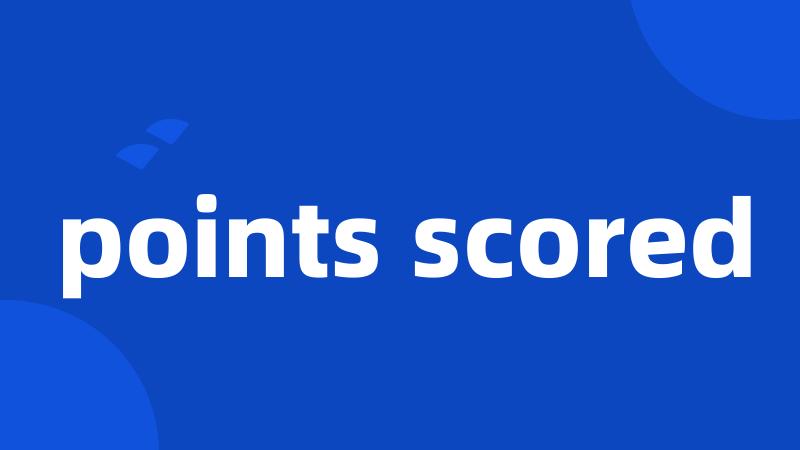 points scored