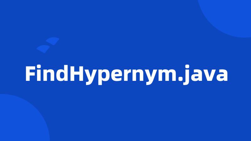 FindHypernym.java