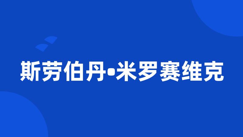 斯劳伯丹•米罗赛维克