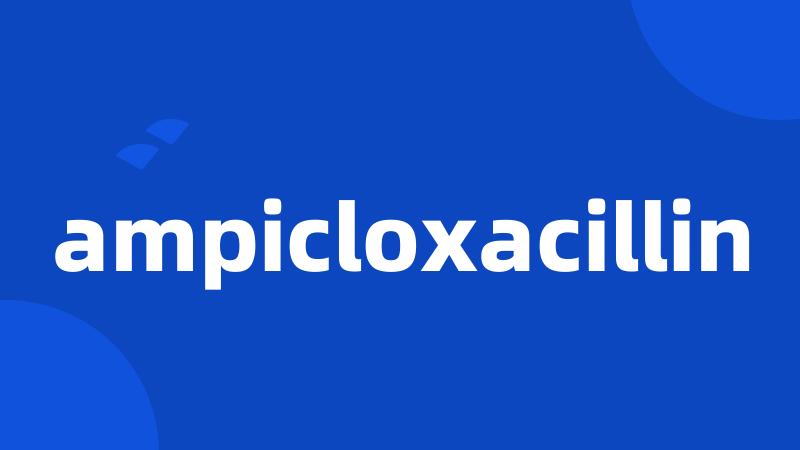 ampicloxacillin