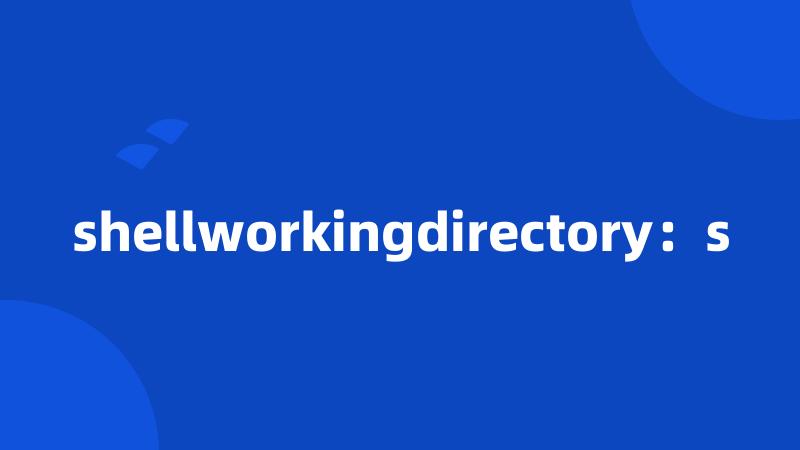 shellworkingdirectory：s