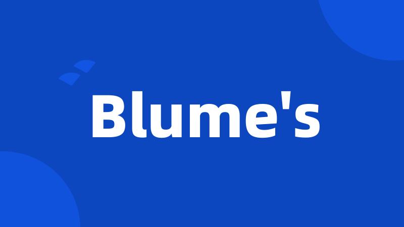 Blume's