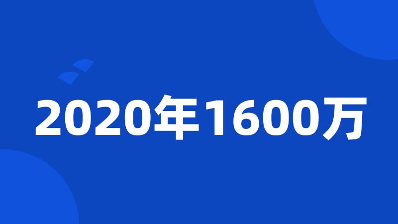 2020年1600万