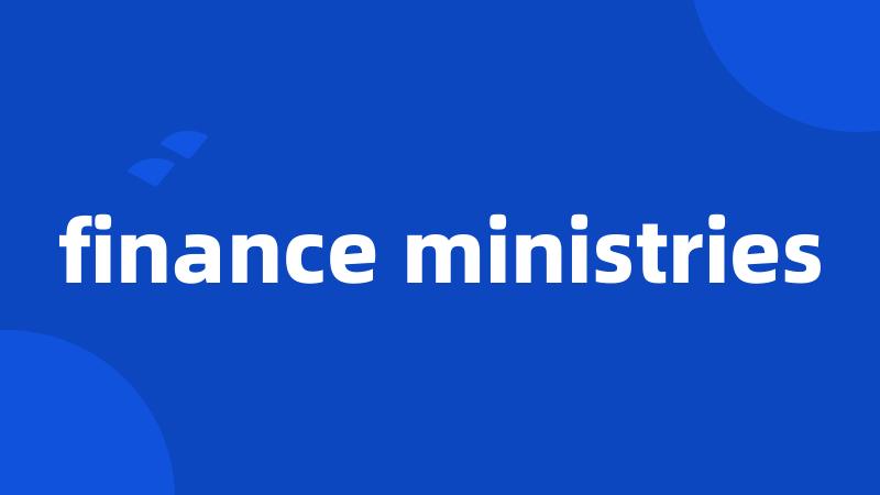 finance ministries