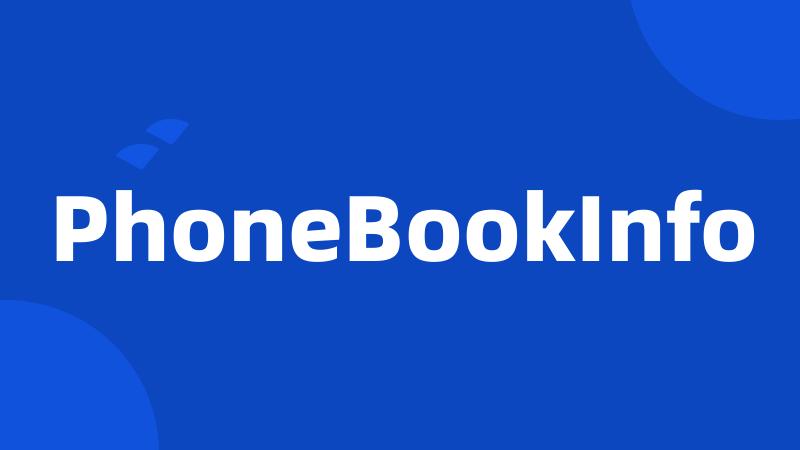 PhoneBookInfo