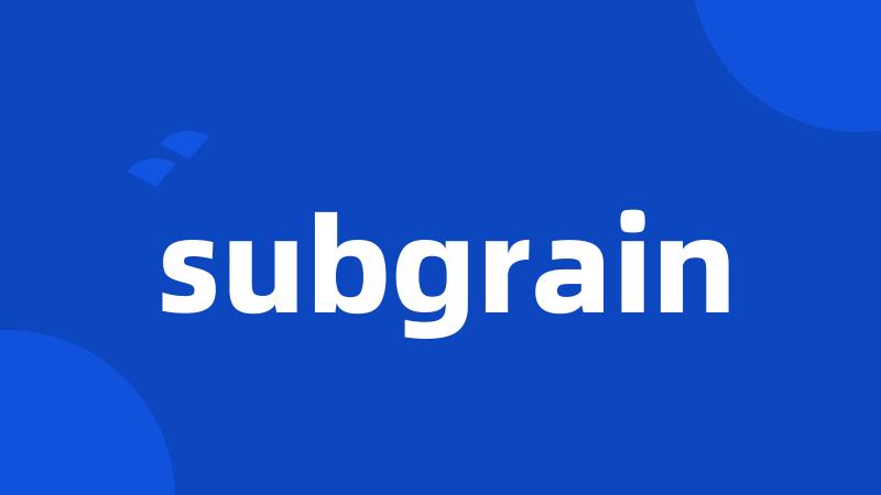 subgrain