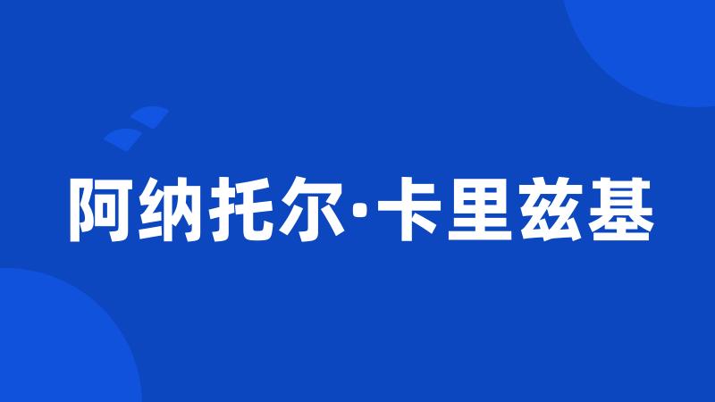 阿纳托尔·卡里兹基