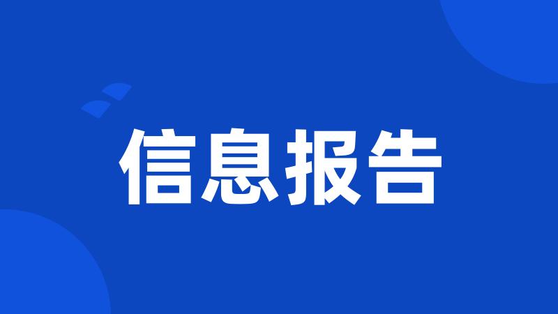 信息报告